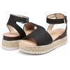 imageVepose Womens 400A Platform Wedge Sandals Summer Espadrilles Sandals with Ankle StrapEspadrilles400ablack Nubuck