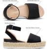 imageVepose Womens 400A Platform Wedge Sandals Summer Espadrilles Sandals with Ankle StrapEspadrilles400ablack Nubuck