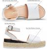 imageVepose Womens 400A Platform Wedge Sandals Summer Espadrilles Sandals with Ankle StrapEspadrilles400awhite Pu