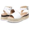 imageVepose Womens 400A Platform Wedge Sandals Summer Espadrilles Sandals with Ankle StrapEspadrilles400awhite Pu