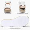 imageVepose Womens 400A Platform Wedge Sandals Summer Espadrilles Sandals with Ankle StrapEspadrilles400awhite Pu