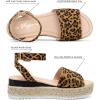 imageVepose Womens 400A Platform Wedge Sandals Summer Espadrilles Sandals with Ankle StrapSummer Sandal400aleopard