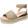 imageVepose Womens 400A Platform Wedge Sandals Summer Espadrilles Sandals with Ankle StrapEspadrilles400anude Nubuck