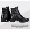 imageVepose Womens 916  Ankle Boots  Combat Boots  Laceup Booties with Inside ZipperLeather Moto919lblack