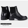 imageVepose Womens 916  Ankle Boots  Combat Boots  Laceup Booties with Inside ZipperLeather916lblack