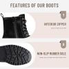 imageVepose Womens 962223 Fashion Classic Lace Up Combat Boots Ankle BootiesBlack Pufashion Boots9622