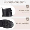 imageVepose Womens 962223 Fashion Classic Lace Up Combat Boots Ankle BootiesBlackleather 9623l