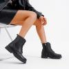 imageVepose Womens 962223 Fashion Classic Lace Up Combat Boots Ankle BootiesBlackleather 9623l