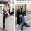 imageVepose Womens 962223 Fashion Classic Lace Up Combat Boots Ankle BootiesBlackleather 9623l