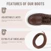imageVepose Womens 962223 Fashion Classic Lace Up Combat Boots Ankle BootiesCognacclassic Boots9623