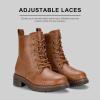imageVepose Womens 962223 Fashion Classic Lace Up Combat Boots Ankle BootiesYellow Brownclassic Boots9623