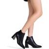 imageVepose Womens 9631 Chunky Heel Ankle Boots Pointed Toe Block Heeled Booties with Side ZipperChunky Chelsea9631black