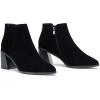 imageVepose Womens 9631 Chunky Heel Ankle Boots Pointed Toe Block Heeled Booties with Side ZipperChunky Chelsea9631black Nubuck