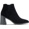 imageVepose Womens 9631 Chunky Heel Ankle Boots Pointed Toe Block Heeled Booties with Side ZipperChunky Chelsea9631black Suede