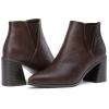 imageVepose Womens 9631 Chunky Heel Ankle Boots Pointed Toe Block Heeled Booties with Side ZipperChunky Chelsea9631dark Tan