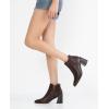 imageVepose Womens 9631 Chunky Heel Ankle Boots Pointed Toe Block Heeled Booties with Side ZipperChunky Chelsea9631dark Tan