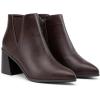 imageVepose Womens 9631 Chunky Heel Ankle Boots Pointed Toe Block Heeled Booties with Side ZipperChunky Chelsea9631dark Tan