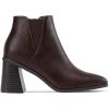 imageVepose Womens 9631 Chunky Heel Ankle Boots Pointed Toe Block Heeled Booties with Side ZipperChunky Chelsea9631dark Tan