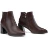imageVepose Womens 9631 Chunky Heel Ankle Boots Pointed Toe Block Heeled Booties with Side ZipperChunky Chelsea9631dark Tan