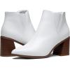 imageVepose Womens 9631 Chunky Heel Ankle Boots Pointed Toe Block Heeled Booties with Side ZipperChunky Chelsea9631white