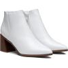 imageVepose Womens 9631 Chunky Heel Ankle Boots Pointed Toe Block Heeled Booties with Side ZipperChunky Chelsea9631white