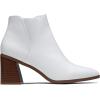 imageVepose Womens 9631 Chunky Heel Ankle Boots Pointed Toe Block Heeled Booties with Side ZipperChunky Chelsea9631white