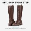 imageVepose Womens 9658 Knee High Boots Low Heel Platform Tall Boots with Side Zipper for LadiesPlatform Boots9658coffee