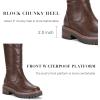 imageVepose Womens 9658 Knee High Boots Low Heel Platform Tall Boots with Side Zipper for LadiesPlatform Boots9658coffee