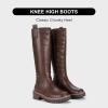 imageVepose Womens 9658 Knee High Boots Low Heel Platform Tall Boots with Side Zipper for LadiesPlatform Boots9658coffee