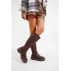 imageVepose Womens 9658 Knee High Boots Low Heel Platform Tall Boots with Side Zipper for LadiesPlatform Boots9658coffee