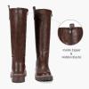 imageVepose Womens 9658 Knee High Boots Low Heel Platform Tall Boots with Side Zipper for LadiesPlatform Boots9658coffee