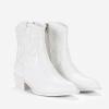 imageVepose Womens 9816 Cowboy Boots Ankle Western Short Cowgirl Embroidered Round Toe Low Heel Booties with Side ZipperAwestern Cowboy Boots9816white
