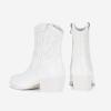 imageVepose Womens 9816 Cowboy Boots Ankle Western Short Cowgirl Embroidered Round Toe Low Heel Booties with Side ZipperAwestern Cowboy Boots9816white