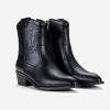 imageVepose Womens 9816 Cowboy Boots Ankle Western Short Cowgirl Embroidered Round Toe Low Heel Booties with Side ZipperWestern Cowboy Boots9816black