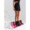 imageVepose Womens 9816 Cowboy Boots Ankle Western Short Cowgirl Embroidered Round Toe Low Heel Booties with Side ZipperWestern Cowboy Boots9816black