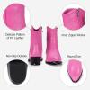 imageVepose Womens 9816 Cowboy Boots Ankle Western Short Cowgirl Embroidered Round Toe Low Heel Booties with Side ZipperWestern Cowboy Boots9816pink