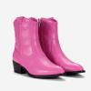 imageVepose Womens 9816 Cowboy Boots Ankle Western Short Cowgirl Embroidered Round Toe Low Heel Booties with Side ZipperWestern Cowboy Boots9816pink