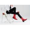 imageVepose Womens 9816 Cowboy Boots Ankle Western Short Cowgirl Embroidered Round Toe Low Heel Booties with Side ZipperWestern Cowboy Boots9816red
