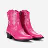 imageVepose Womens 9816 Cowboy Boots Ankle Western Short Cowgirl Embroidered Round Toe Low Heel Booties with Side ZipperWestern Cowboy Boots9816rose Pink