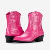 imageVepose Womens 9816 Cowboy Boots Ankle Western Short Cowgirl Embroidered Round Toe Low Heel Booties with Side ZipperWestern Cowboy Boots9816rose Pink