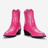 imageVepose Womens 9816 Cowboy Boots Ankle Western Short Cowgirl Embroidered Round Toe Low Heel Booties with Side ZipperWestern Cowboy Boots9816rose Pink