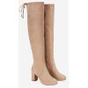 imageVepose Womens 992 Thigh High Over The Knee Boots Suede Long Boot with Inner ZipperThigh High992sand