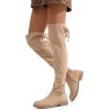 imageVepose Womens 998 Suede Over The Knee High Boots Low Flat Heel Thigh High Boots for WomenKnee High998sand