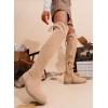 imageVepose Womens 998 Suede Over The Knee High Boots Low Flat Heel Thigh High Boots for WomenKnee High998sand