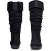 imageVepose Womens Knee High Comfortable Boots Suede Slouch Flat Boots for WomenSlouch Suede Boots942black