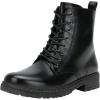 imageVepose Womens 962223 Fashion Classic Lace Up Combat Boots Ankle BootiesBlack Pufashion Boots9622