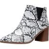 imageVepose Womens 9631 Chunky Heel Ankle Boots Pointed Toe Block Heeled Booties with Side ZipperChunky Chelsea9631snake
