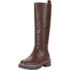 imageVepose Womens 9658 Knee High Boots Low Heel Platform Tall Boots with Side Zipper for LadiesPlatform Boots9658coffee