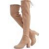 imageVepose Womens 992 Thigh High Over The Knee Boots Suede Long Boot with Inner ZipperThigh High992sand