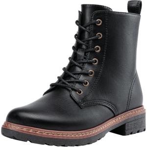 imageVepose Womens 962223 Fashion Classic Lace Up Combat Boots Ankle BootiesBlack Puclassic Boots9623